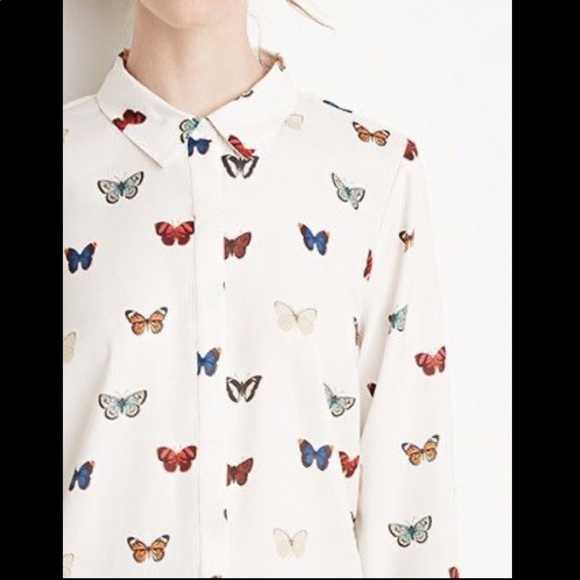 Forever 21 Tops - Quirky Classy Butterfly Print Blouse